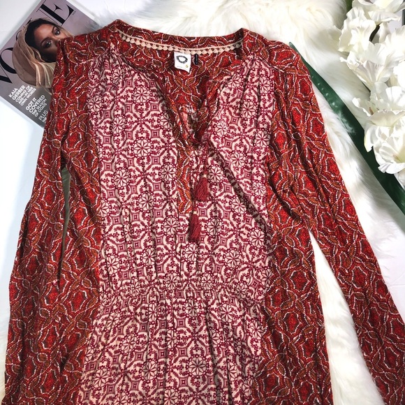 Anthropologie Akemi & Kin Tunic Orange Red Top - Picture 3 of 7